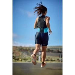 Zone3 Women's Activate Trisuit - Black/turquoise -Aqua Fit Shop zone women activate trisuit black turquoise 16 1461248