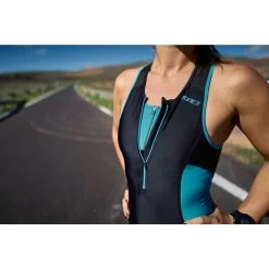 Zone3 Women's Activate Trisuit - Black/turquoise -Aqua Fit Shop zone women activate trisuit black turquoise 7 1461239