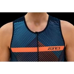 Zone3 Men's Activate Plus Momentum Tri Top - Black/blue/grey/orange -Aqua Fit Shop zone3 mens activate plus momentum tri top black blue grey orange 4 1152624