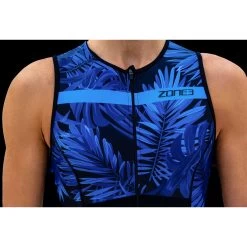 Zone3 Men's Activate Plus Tropical Palm Sleeveless Trisuit - Navy/blue -Aqua Fit Shop zone3 mens activateplus tropical palm sleeveless trisuit navy blue 5 978232
