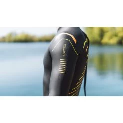 Zone3 Men's Aspect Thermal Breaststroke Wetsuit - Black/Orange/Yellow -Aqua Fit Shop zone3 mens aspect thermal breaststroke wetsuit black orange yellow 4 1074226