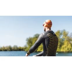 Zone3 Men's Aspect Thermal Breaststroke Wetsuit - Black/Orange/Yellow -Aqua Fit Shop zone3 mens aspect thermal breaststroke wetsuit black orange yellow 7 1074229