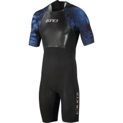 Zone3 Men's Shortsleeve Swimskin - Black/blue