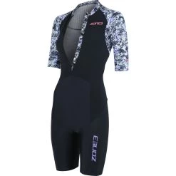 Zone3 Women's Lava Short Sleeve Aero Trisuit - White/gravel -Aqua Fit Shop zone3 women lava short sleeve aero trisuit white gravel 2 1461325