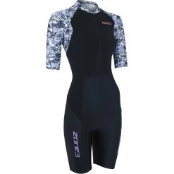 Zone3 Women's Lava Short Sleeve Aero Trisuit - White/gravel -Aqua Fit Shop zone3 women lava short sleeve aero trisuit white gravel 3 1461326