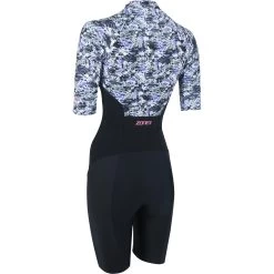 Zone3 Women's Lava Short Sleeve Aero Trisuit - White/gravel -Aqua Fit Shop zone3 women lava short sleeve aero trisuit white gravel 6 1461329