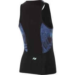 Aqua Fit Shop -Aqua Fit Shop zone3 womens activate plus tropical palm sleeveless tri top black mint 2 1255355
