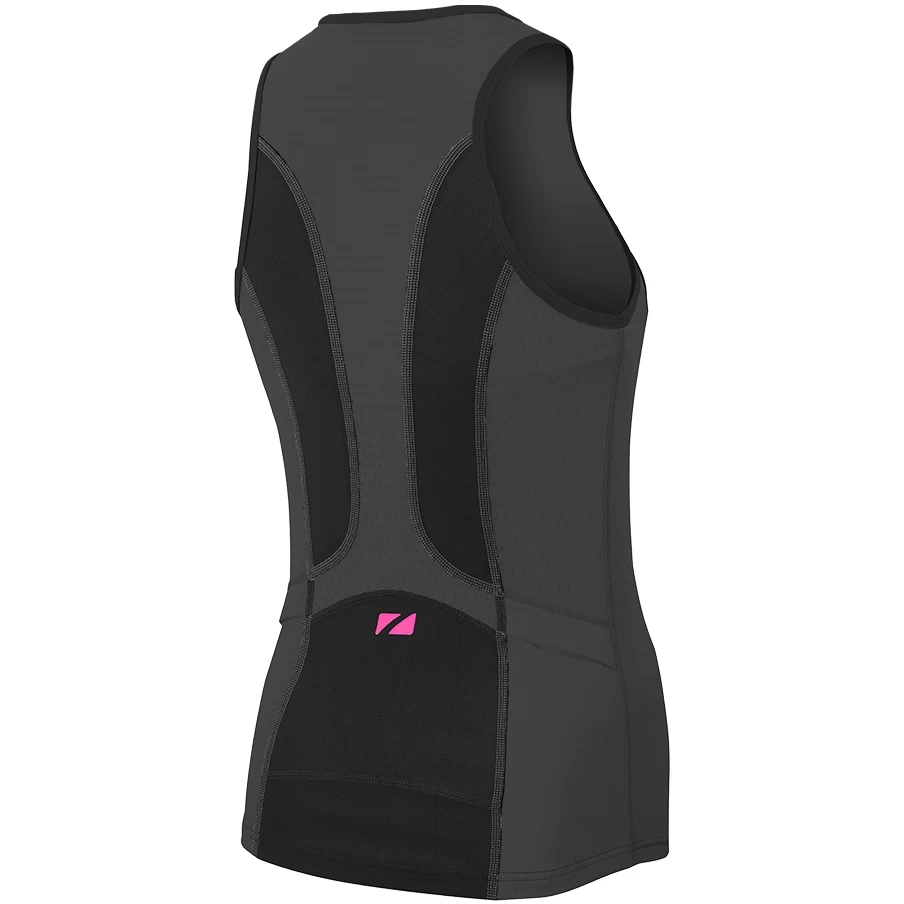Zone3 Women's Aquaflo Plus Tri Top - Black/grey/neon Pink 4 Zone3 Women's Aquaflo Plus Tri Top - Black/grey/neon Pink - Image 2