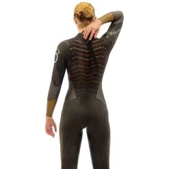 Zone3 Women's Aspire Thermal Wetsuit - Black/grey/gold/red -Aqua Fit Shop zone3 womens aspire thermal wetsuit black grey gold red 4 978938