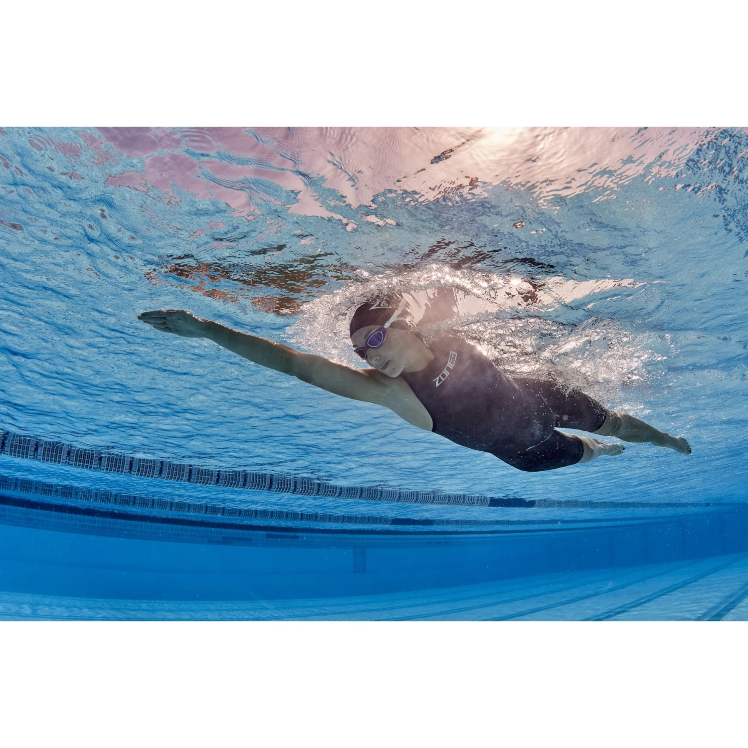 Zone3 Women's Streamline Sleeveless Swimskin - Black/purple 7 Zone3 Women's Streamline Sleeveless Swimskin - Black/purple - Image 5