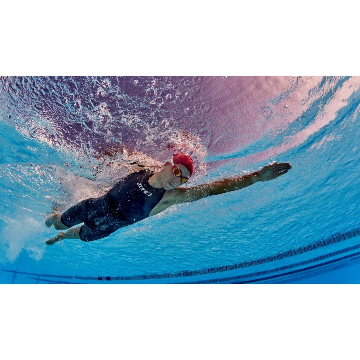 Zone3 Women's Streamline Sleeveless Swimskin - Black/purple 8 Zone3 Women's Streamline Sleeveless Swimskin - Black/purple - Image 6