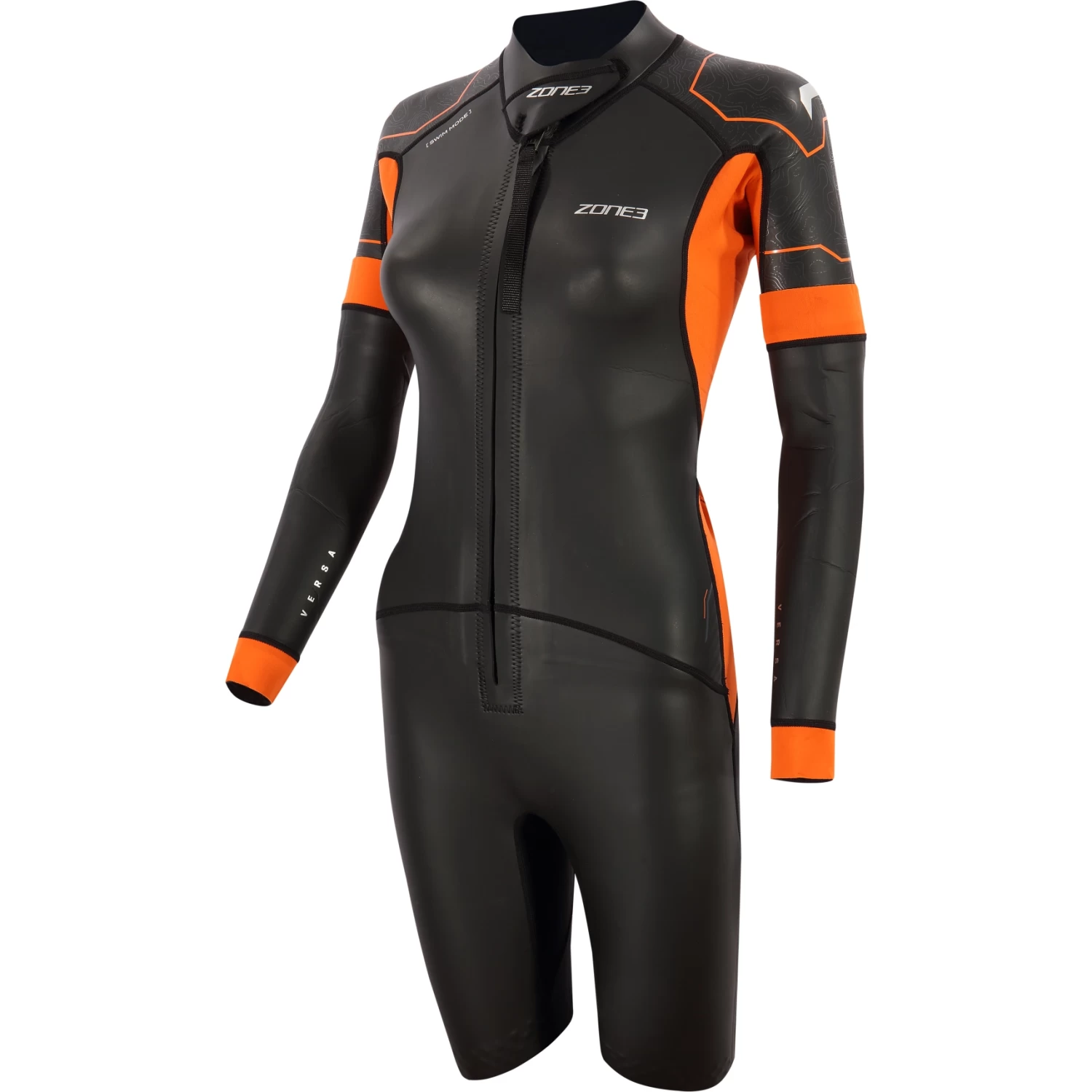 Zone3 Women's Versa Wetsuit - Black/orange/gunmetal 3 Zone3 Women's Versa Wetsuit - Black/orange/gunmetal