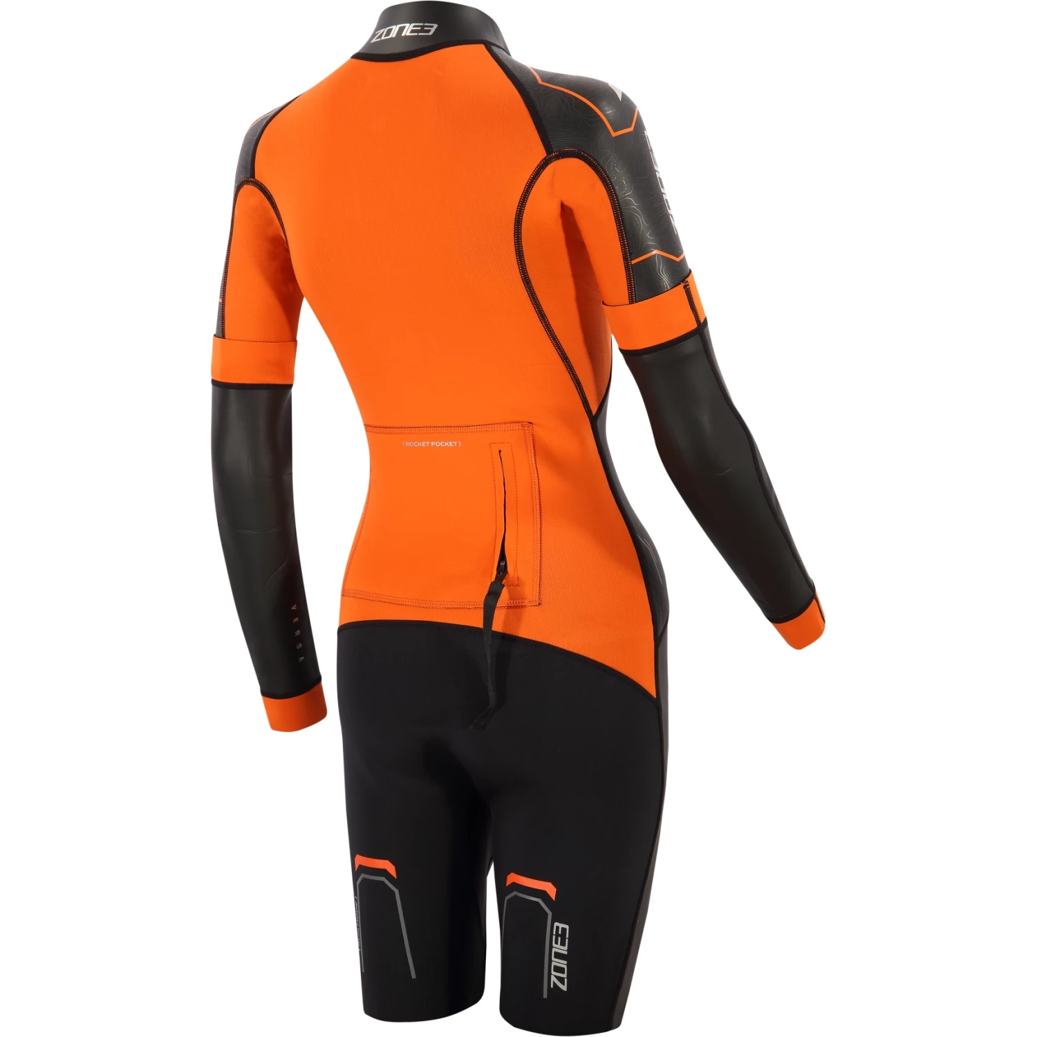Zone3 Women's Versa Wetsuit - Black/orange/gunmetal 4 Zone3 Women's Versa Wetsuit - Black/orange/gunmetal - Image 2