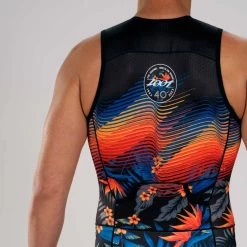 ZOOT Men's Ltd Tri Sleeveless Full Zip Racesuit - 40 Years -Aqua Fit Shop zoot men ltd tri sleeveless full zip racesuit 40 years 14 1463780