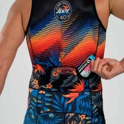 ZOOT Men's Ltd Tri Sleeveless Full Zip Racesuit - 40 Years -Aqua Fit Shop zoot men ltd tri sleeveless full zip racesuit 40 years 16 1463782