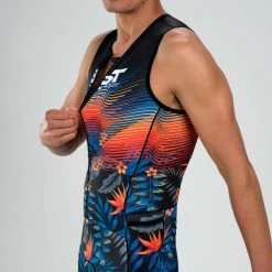 ZOOT Men's Ltd Tri Sleeveless Full Zip Racesuit - 40 Years -Aqua Fit Shop zoot men ltd tri sleeveless full zip racesuit 40 years 6 1463772