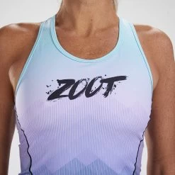 ZOOT Women's LTD Triathlon Racerback Shirt - Kona Ice -Aqua Fit Shop zoot womens ltd tri racerback shirt kona ice 4 1204115